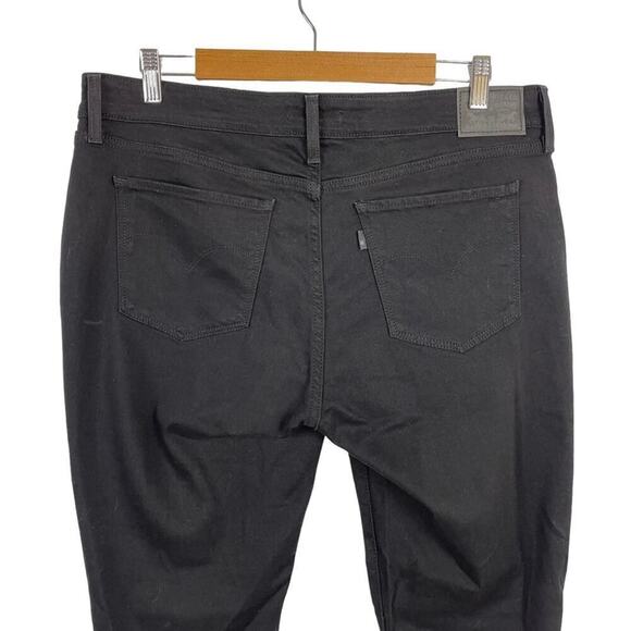 Levi's 711 Black Skinny Ankle Crop Ruffle Flare Hem Stretch Jeans Size 33 - Picture 14 of 16